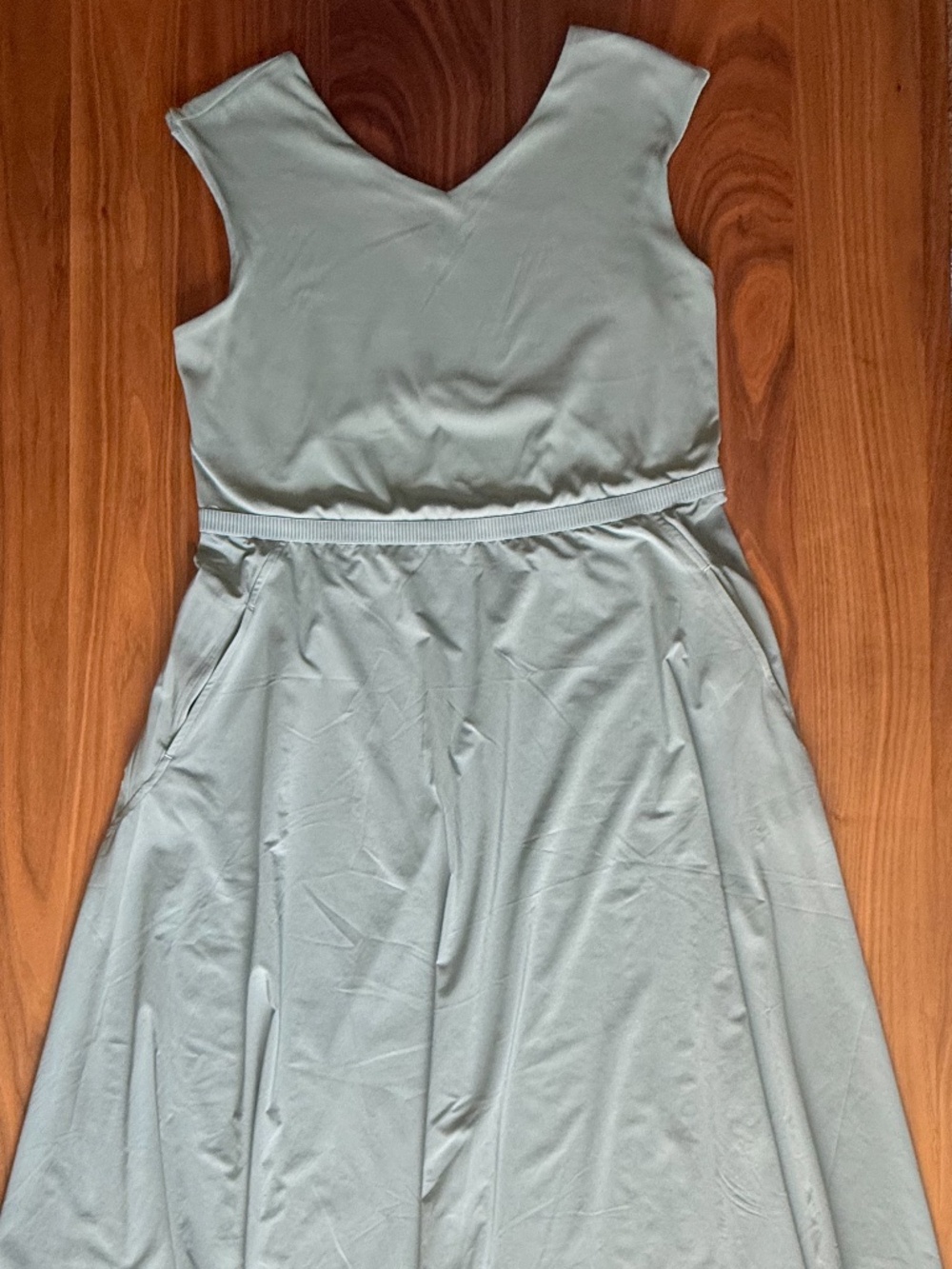 Athleta Ryder Dress Minimalist Grey Open Back Midi 1X